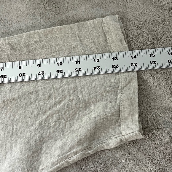 Stella Milani 100% Linen Asymmetric Lagenlook Artsy Boho Dress Tunic Ruffle M - Picture 14 of 15